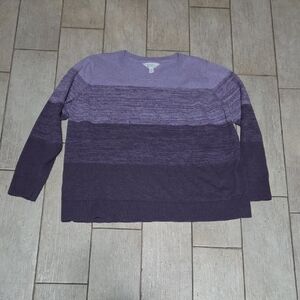 Market & Spruce Sweater - Women's XL, Purple Ombre, Long Sleeves, Crewneck
